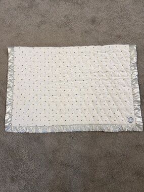 Plush Quilted Baby Play Mat with Silver Satin Trim